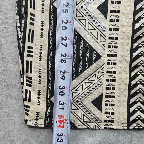 Aztec Print Bodycon Beige and Black Dress - Picture 5 of 7
